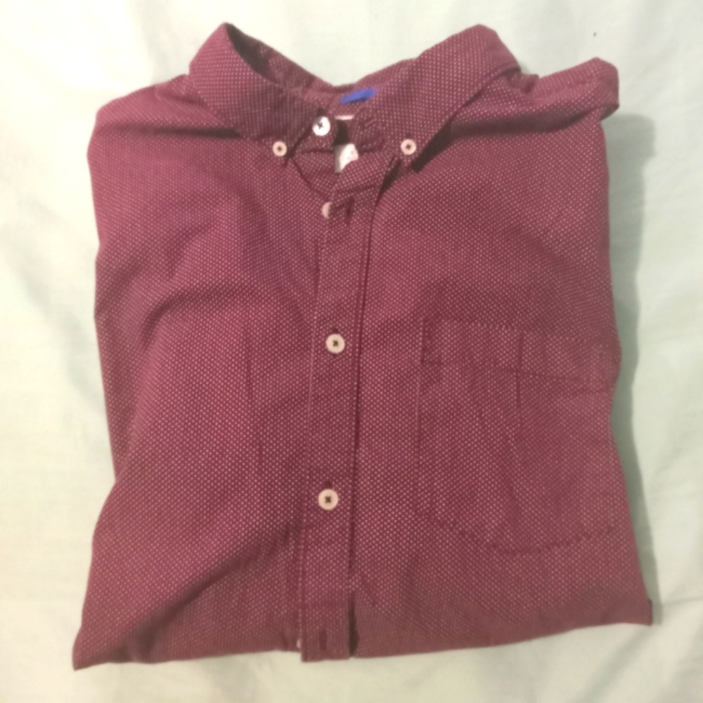 ♥️💜 NWOT Mens Cactus Man Slim Fit Size XL Plum/Burgundy Dots Church Office